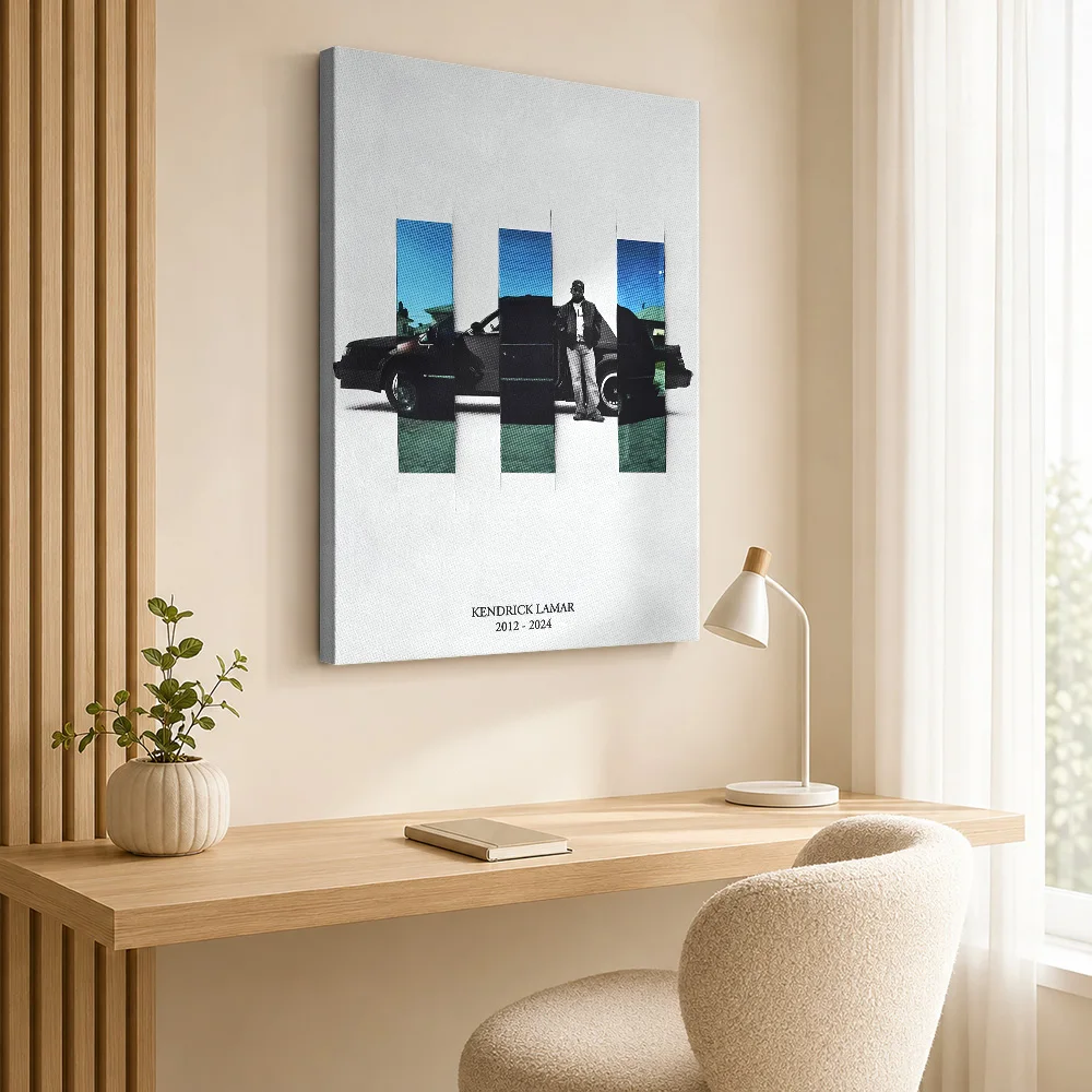 Kendrick Lamar Hip Hop Tribute Canvas Painting Poster Bold Style Canvas Wall Art With Customized Photo For Study Ideal Fan Gift