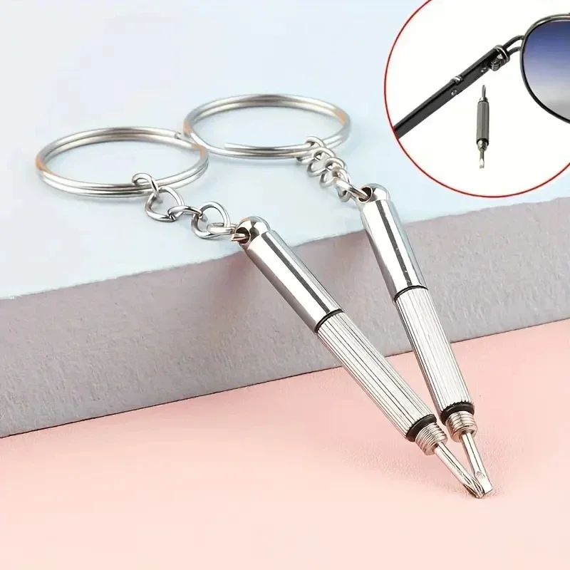 1/20pcs Steel Glasses Screwdriver Eyeglass Screwdriver Watch Repair Kit Keychain Portable Hand Tools Precision Screwdriver Tools