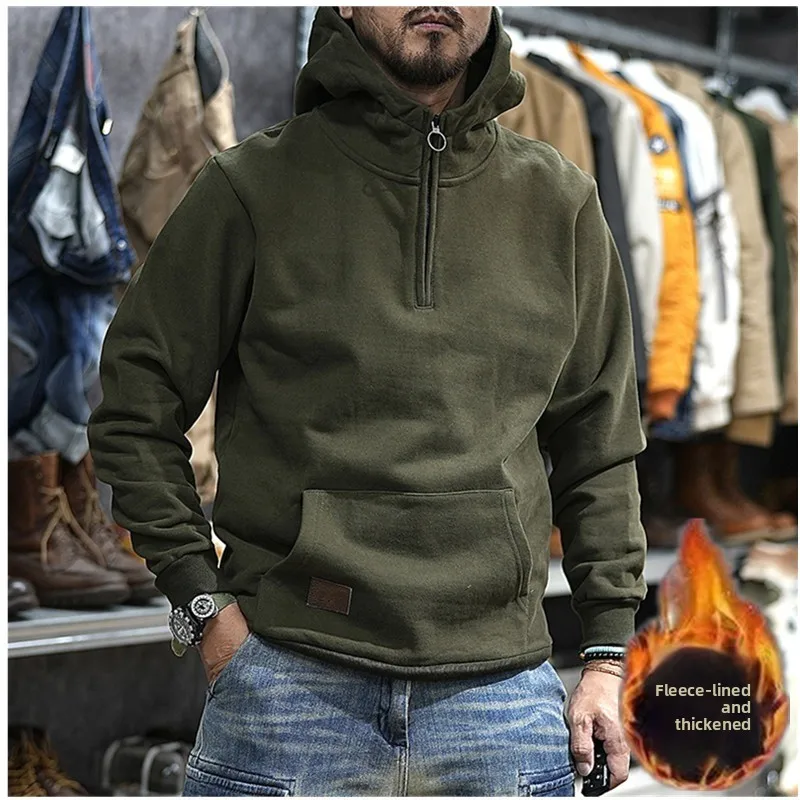 

Retro Waed Hoodie Sweatirt Thiened Fce Casual Streetwear Biker Sle Men's Autumn Winter New Arrival from China