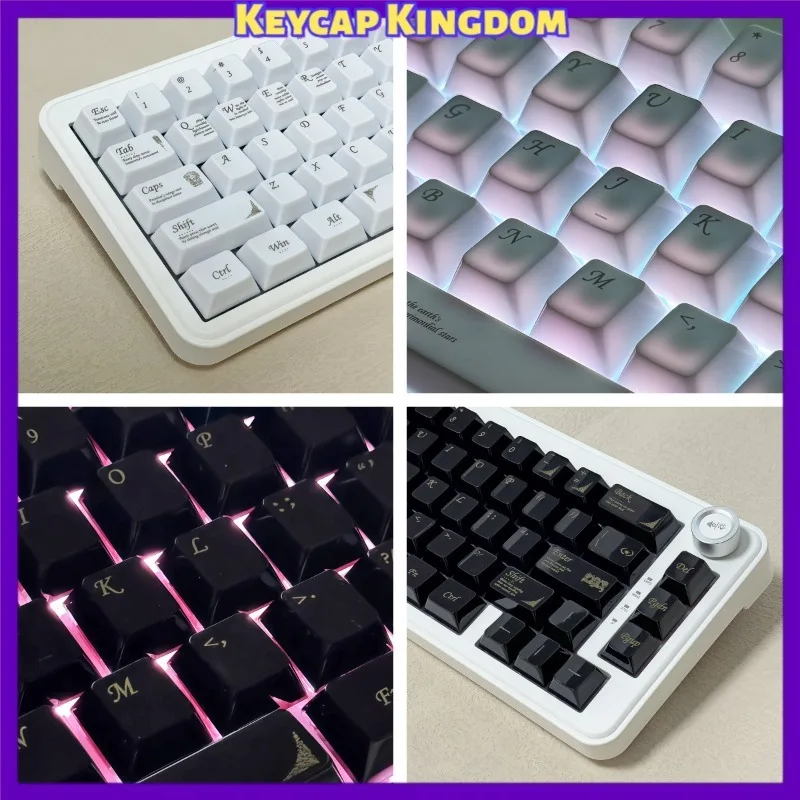 NEW Ceramic‑Like Finish PBT Keycaps Cool‑to‑touch Anti‑Shine / Oil‑Resistant Smooth Glazed Texture Premium Desk Setup Gamer Gift