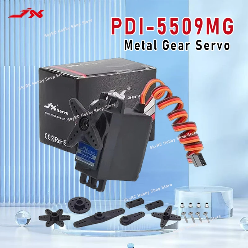 เซอร์โว JX PDI-5509MG 9กก. ความแม่นยำสูง 55.6กรัม เกียร์โลหะ มาตรฐานดิจิตอล สำหรับรถบังคับ เครื่องบิน แขนหุ่นยนต์ เซอร์โวมุม 180 องศา