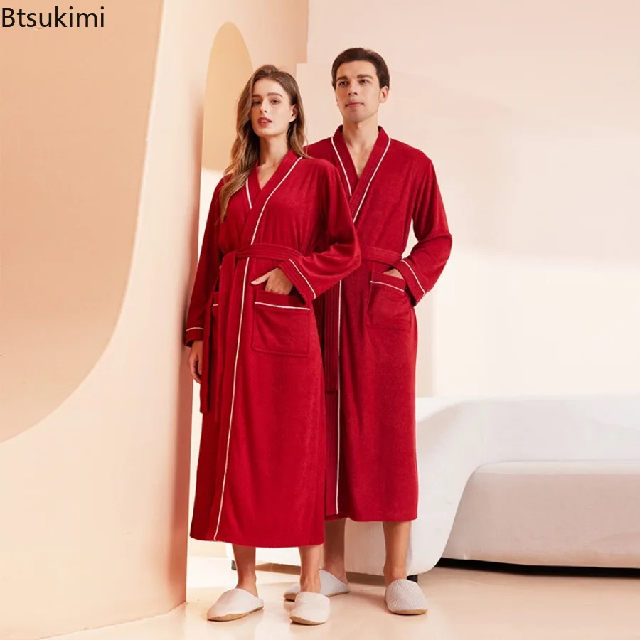 New Quick-Dry Absorbent Couple Bath Towels - Loose-Fit Design for Motel Hotel Spa Salon Use Bathroom Essential Home Bath Robes