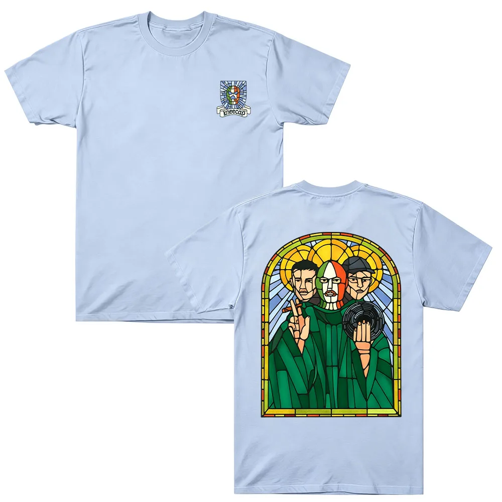 Stained Glass Tee Kneecap Graphic T‑shirt Cotton Men Women Hip‑Hop Rap Band Short Sleeve Casual Tee Fan Merchandise Comfort Tops