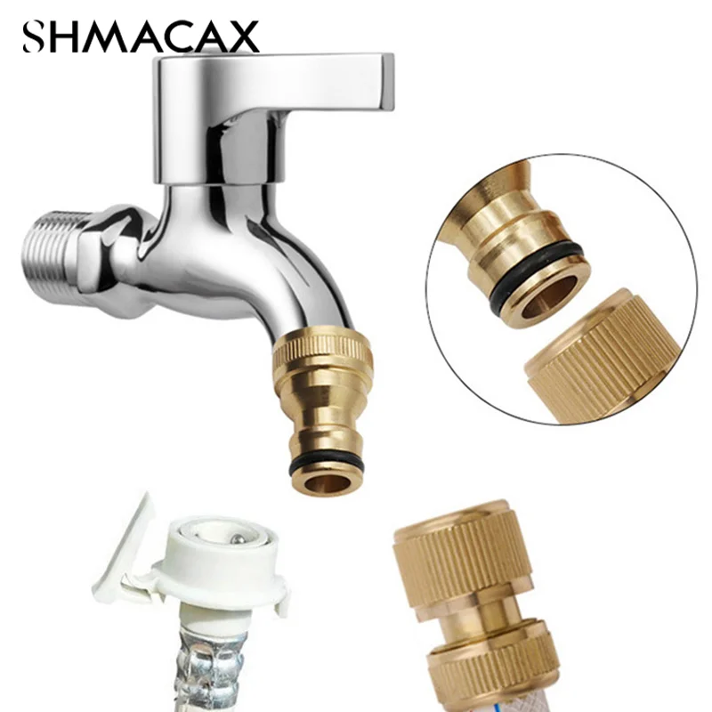 

2Pcs 3/4" To 1/2" Thread Connector Faucet Hose Tap Water Adapter Quick Connector Water Pipe Fittings Replacement Accessories