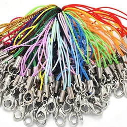 30/50/100pcs Black Strap Charm Cord Lanyard Lariat Strap Cords Lobster Clasp Rope Keychains Hooks Mobile Set Charms Jewelry Acce