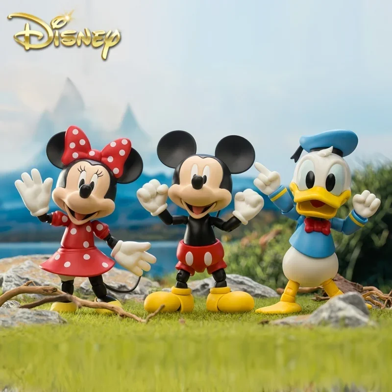 

Hot Disney Cartoon Mickey And Friends Original Toys Animal Dolls Original Animals Toy Movable Donald Duck Handmade Gift Set Toys