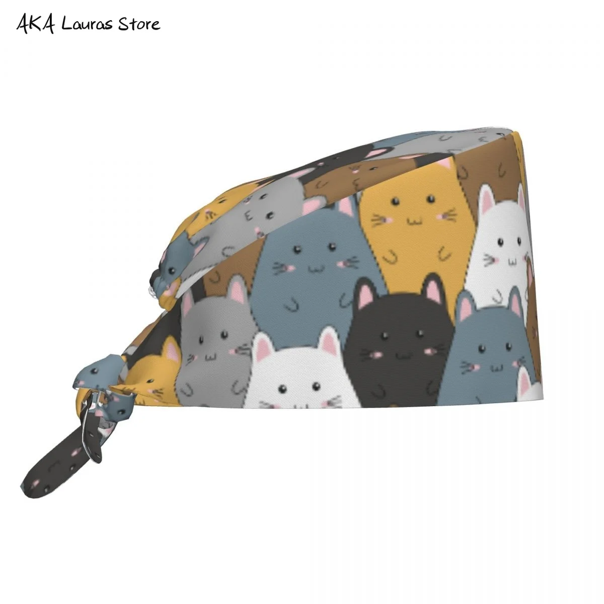 الجملة لطيف الأسرة الكرتون القط قبعة تنظيف قبعة العمل مضحك صالون التمريض قبعة الذكور الجراحية قبعة فرك قبعات