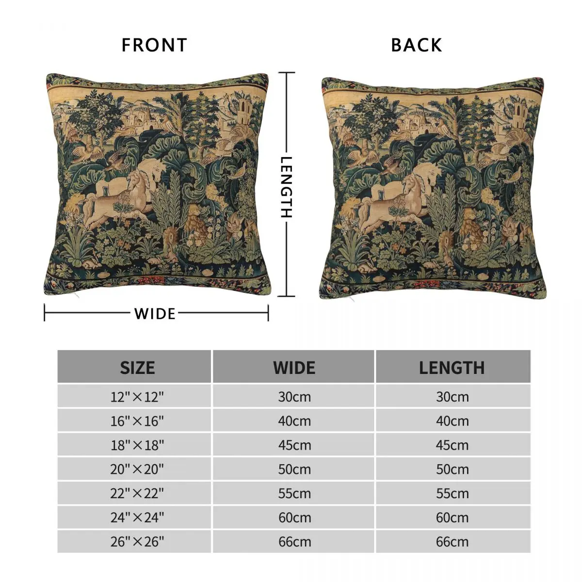 Animals Woodland Ivory French Square Pillowcase Polyester Linen Velvet Pattern Zip Decor Home Cushion Cover