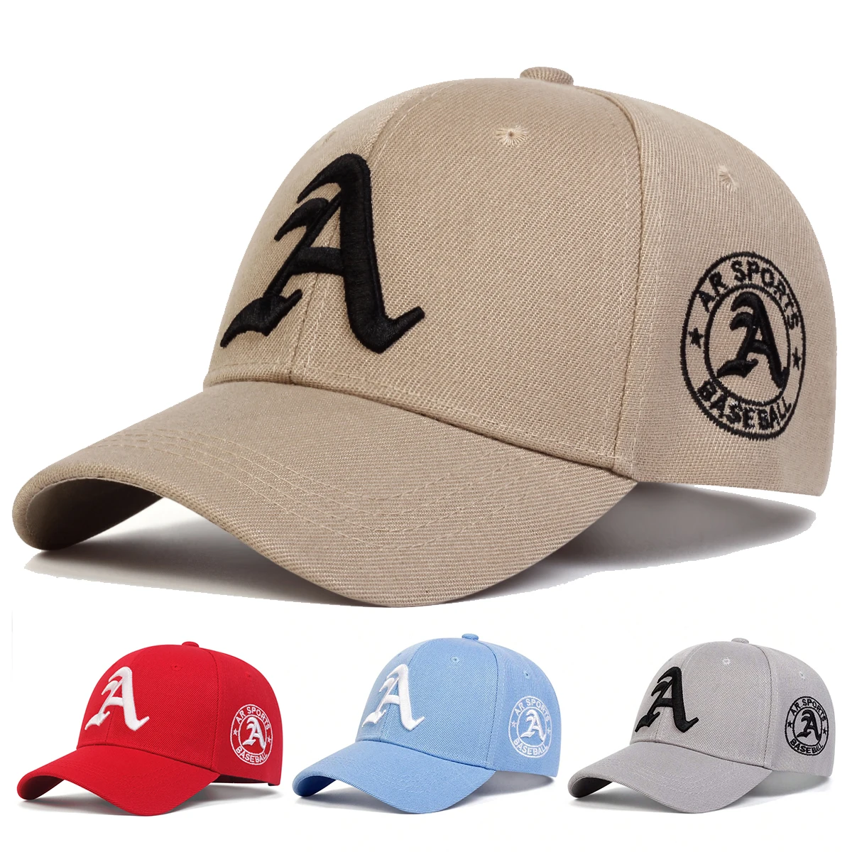 Unisex Gothic Letter A Embroidery Baseball Caps Spring And Autumn Outdoor Adjustable Casual Hats Sunscreen Hat