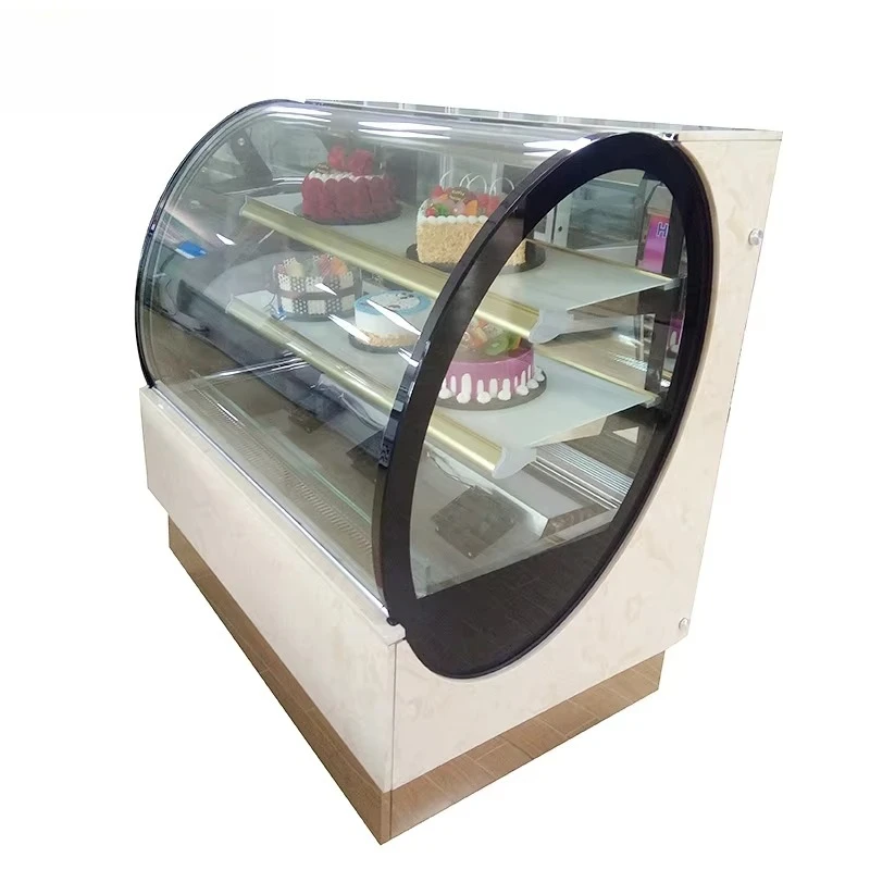 Customizable Wholesale Sweet Counter Glass Refrigerated Oval Display Cake Freezer