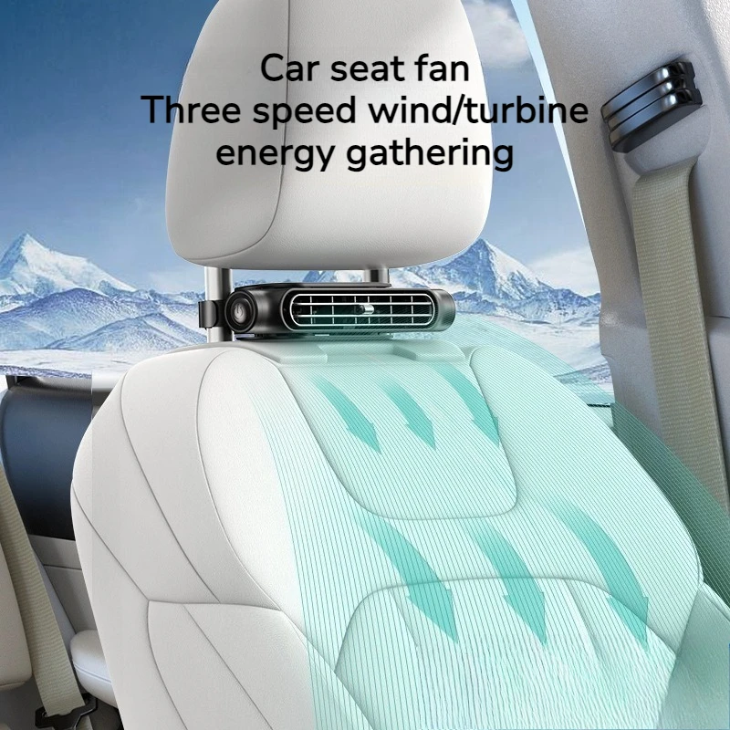 2026 New USB Car Seat Back Fan, Dual Turbine Plug-in Auto Cooling Fan, Strong Airflow Ventilation for Rear Back Seat