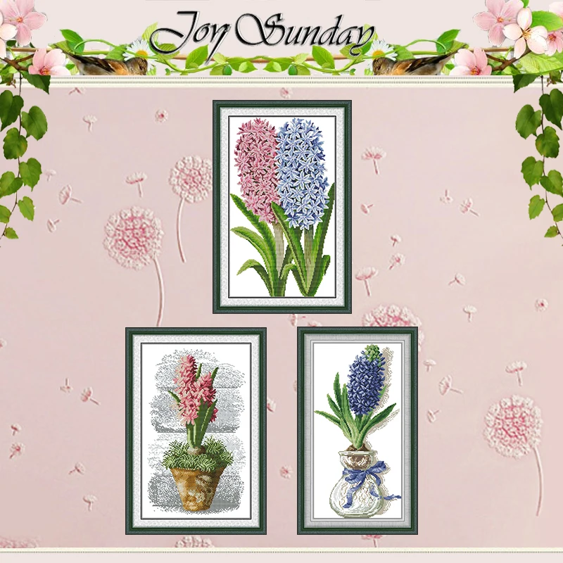 

Hyacinth Series Patterns Counted Cross Stitch Set 1CT 14CT 16CT Stamped DMC Cross-stitch Kit Embroidery Needlework Home Decor