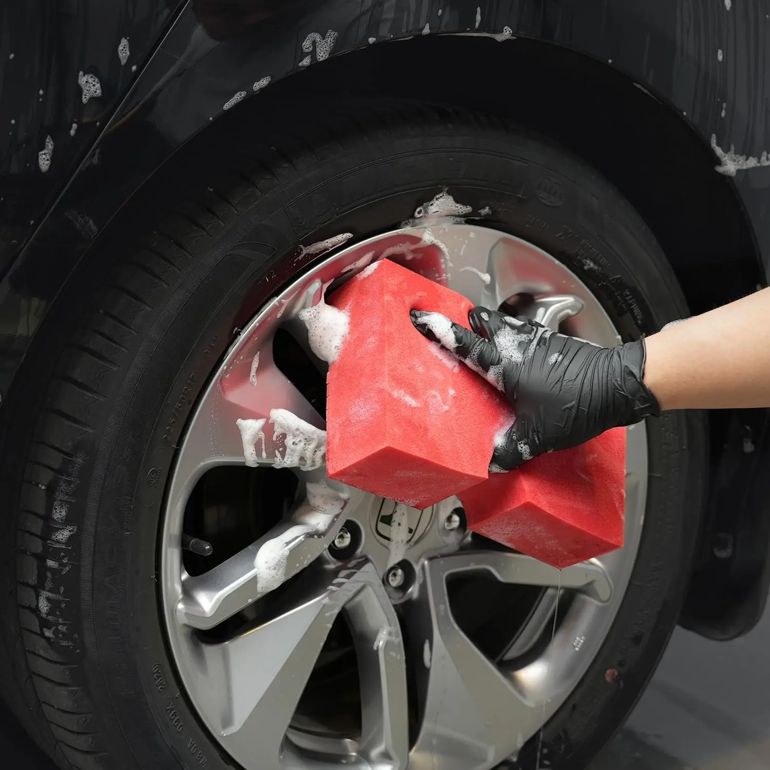 SPTA 3 Pack Big Red Sponge Cross Cut Car Wash Sponge Easy Grip Auto Cleaning Foam