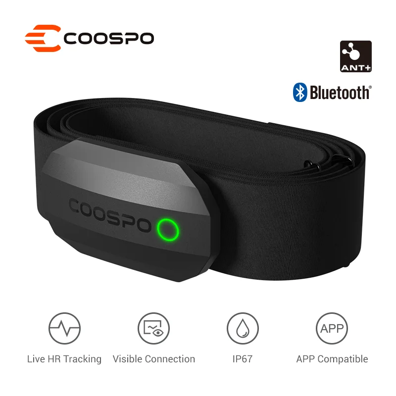 COOSPO H808S Czujnik tętna Dual Mode ANT Bluetooth z paskiem na klatkę piersiową Komputer rowerowy do monitora sportowego Wahoo Garmin Zwift