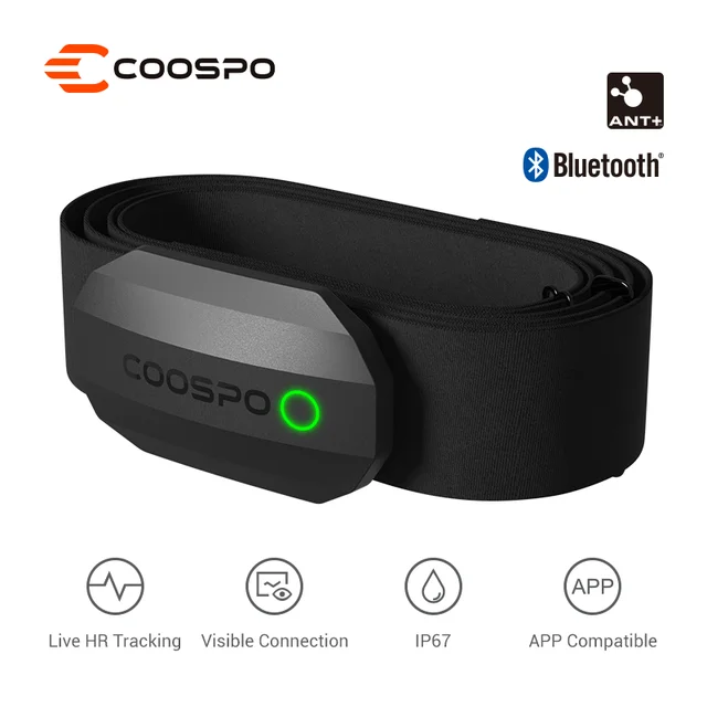 COOSPO H808S Czujnik tętna Dual Mode ANT Bluetooth z paskiem na klatkę piersiową Komputer rowerowy do monitora sportowego Wahoo Garmin Zwift