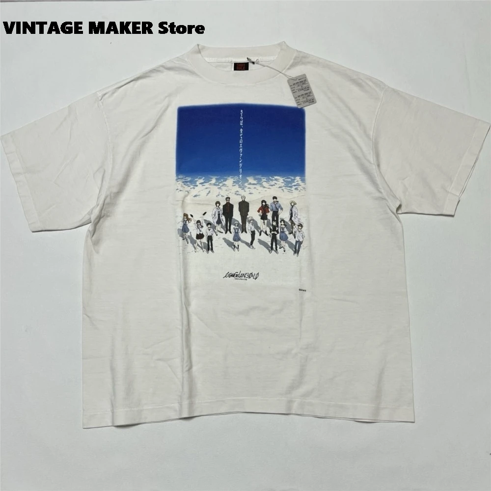 

Top quality Saint Co-branded Cartoon Printed Cotton T-Shirt Men Women Vintage Washed Oversize Summer Tee