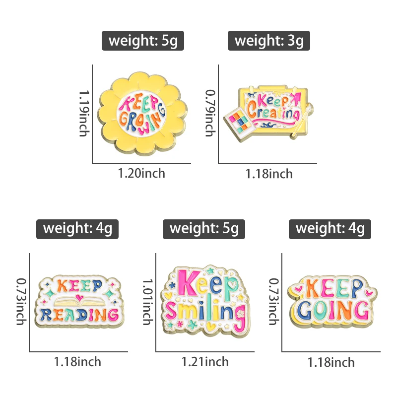 Rainbow Palette Art Board Enamel Pins Keep Smiling Keep Reading Keep Creating Brooch Lapel Badges Funny Jewelry Gift For Friends