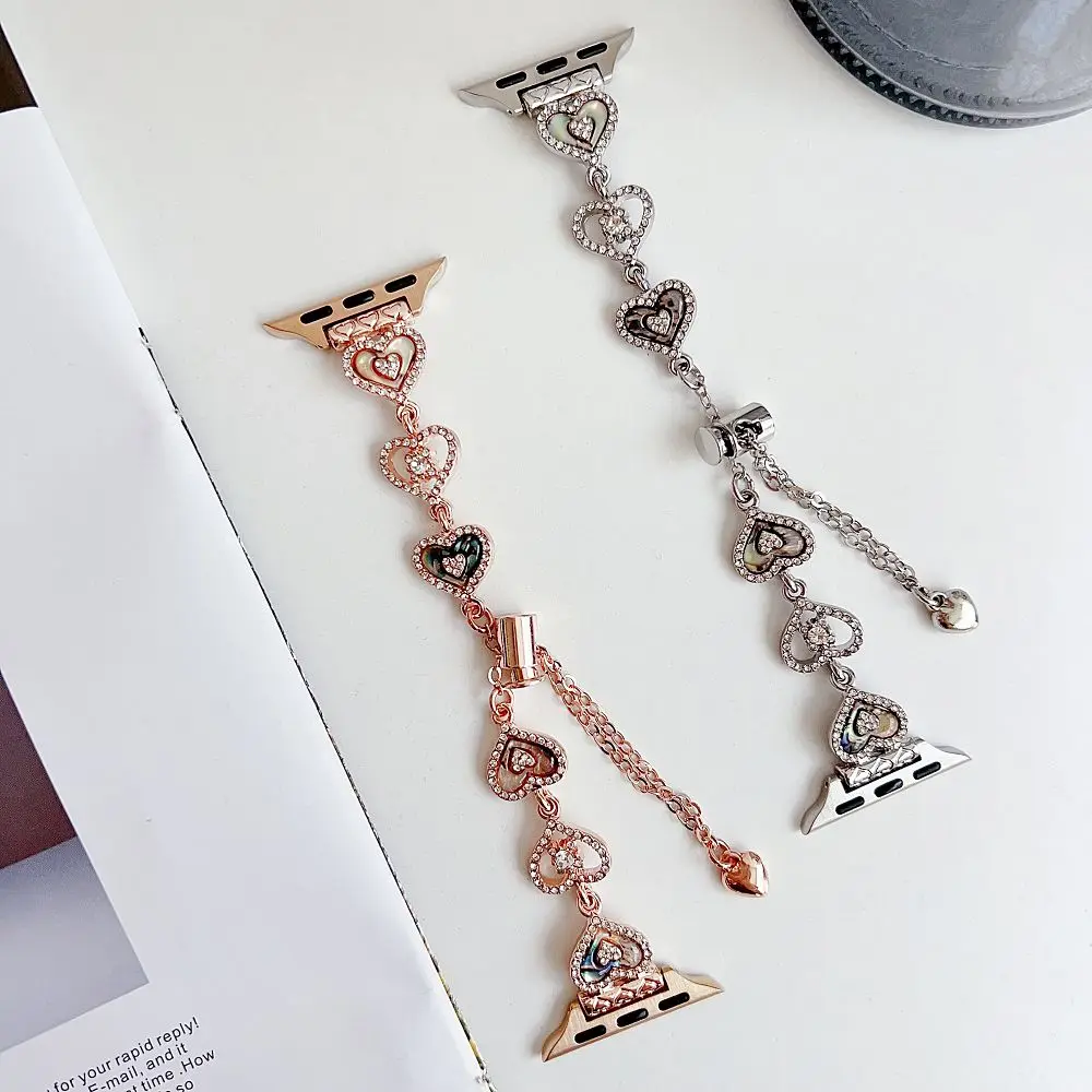 

Ремешок для Apple Watch Diamond Love Heart, 49, 46, 45, 44, 42, 41, 40, 38 мм, регулируемый, женский, элегантный браслет для iWatch S11 10