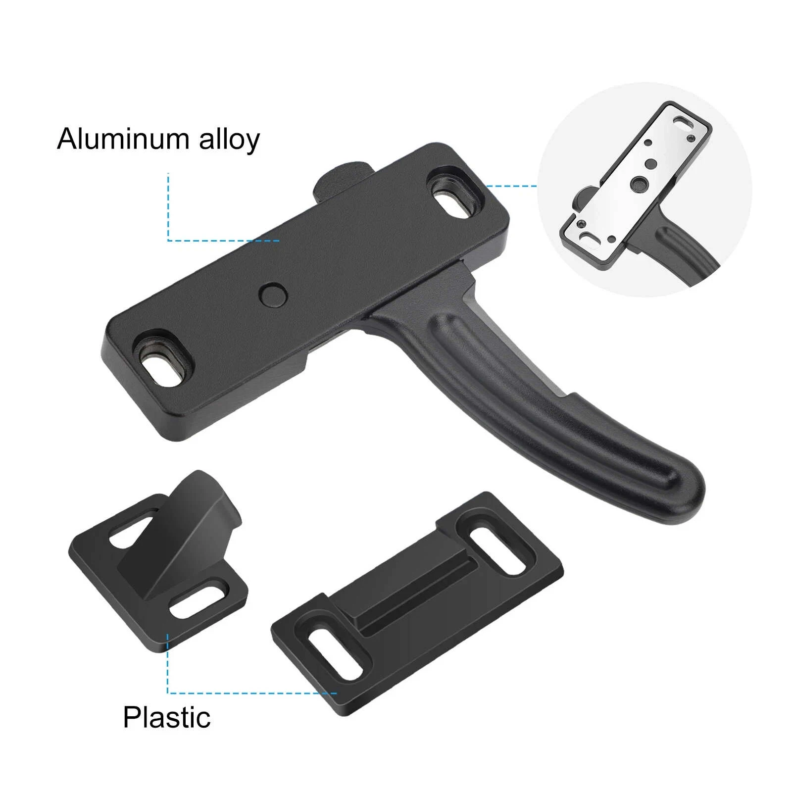 1 Set Aluminum RV Screen Door Latch Right Handle Kit Camper Motorhome RV Trailer Car Camping Accessories Screen Window Door Lock