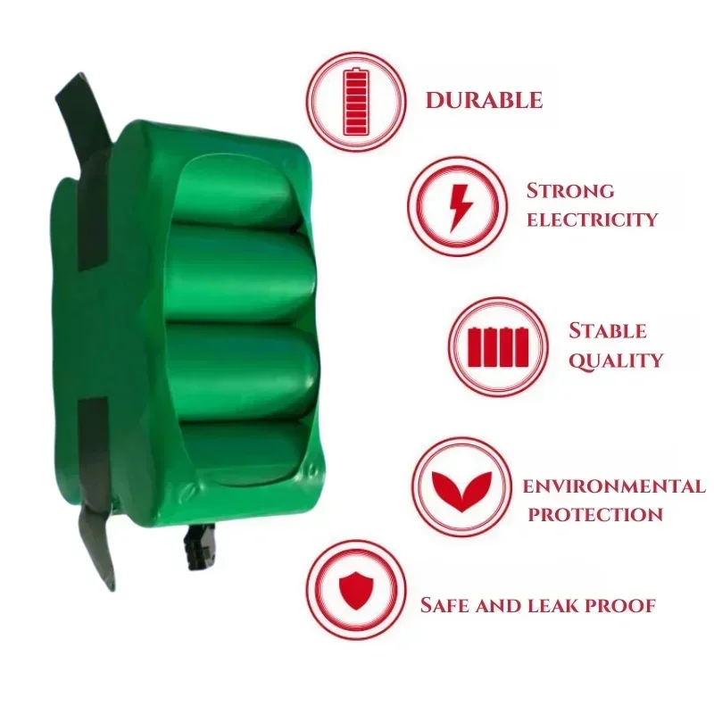

SC 14.4V Memory-Free Ni-MH Battery｜3800-12800mAh Compatible with KV8 XR210 XR510 Robot Vacuum Cleaner