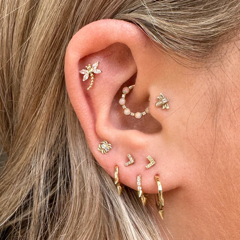 1PC Helix Piecing Rook Conch Tragus Daith Lobe Septum Ear Cartilage Piercing Rivet Hoop Earring Punk Zricon Ear Ring Jewelry