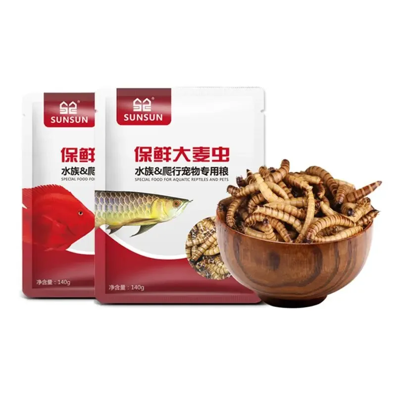 

SUNSUN SPECIAL FOOD 140g Natural Dried Mealworm Food Meal for Feeding Pet Reptile Chickens Wild Garden Bird Aquarium Worm