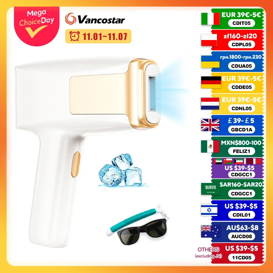 

Vancostar Unlimited Flashes Laser Epilator 4 Function Mode Bikini Trimmer Beauty Health Permanent IPL Hair Removal Free Shipping