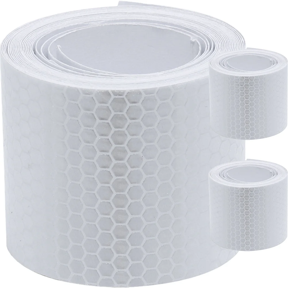 

3pcs 3 Rolls Reflective Tape Self Adhesive Warning Strip For Road Safety Vehicle Garage Anti-Collision Stickers