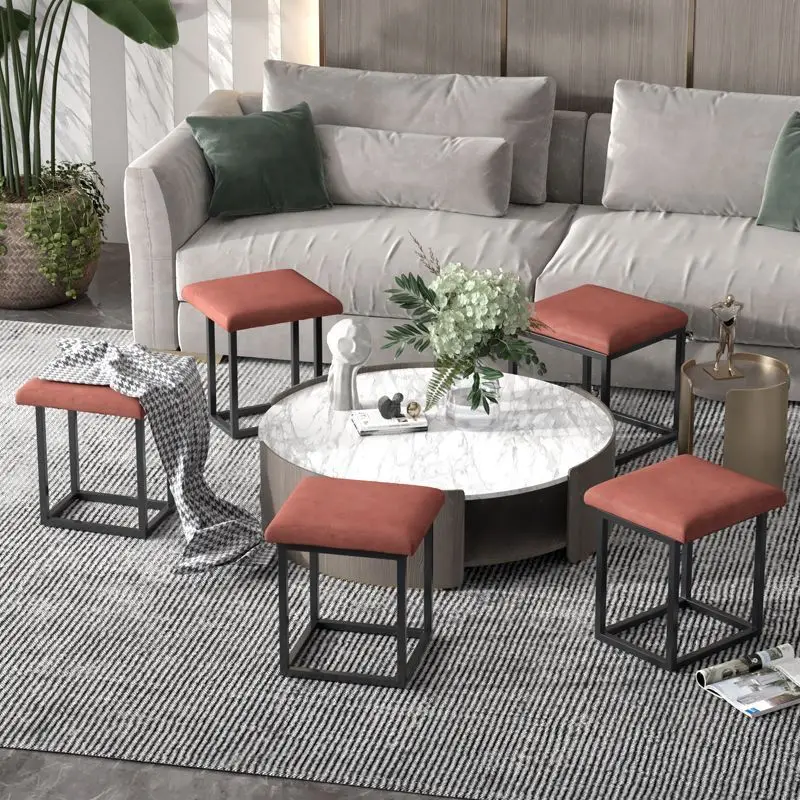 Taburete de cubo Rubik para el hogar, combinación de taburetes multifuncionales, cinco en uno, comedor, taburetes pequeños, sofá, almacenamiento