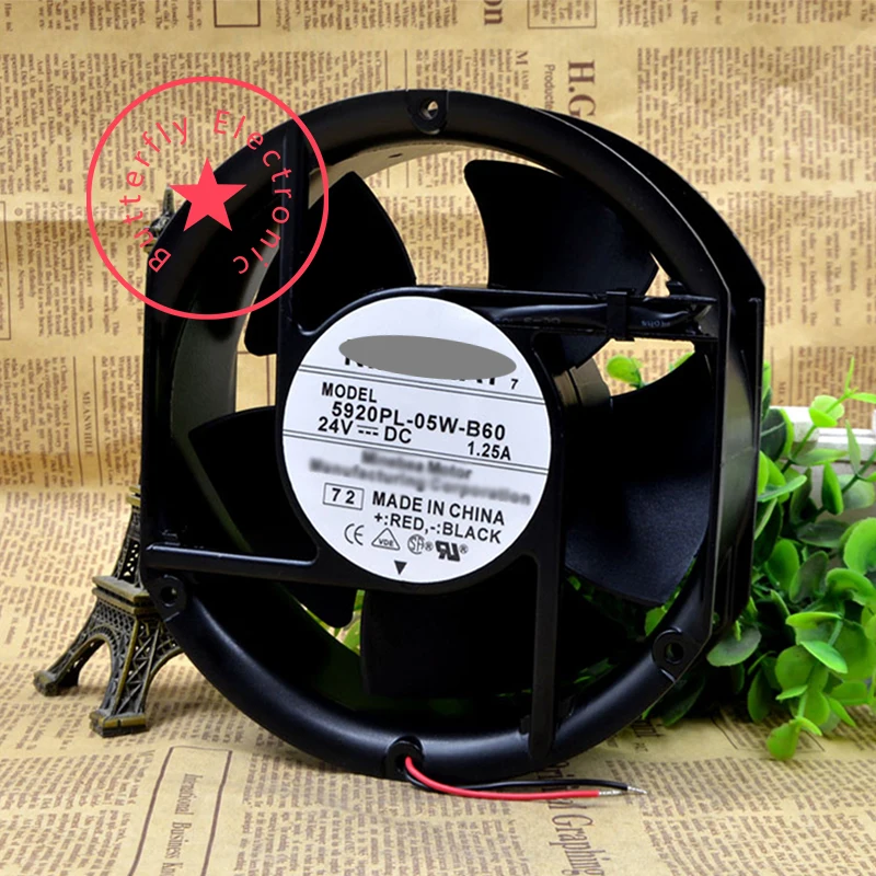 

BRAND NEW ORIGINAL 5920PL-05W-B60 17251 DC 24V 1.25A ALUMINIUM FRAME INVERTER COOLING FAN COOLER 17CM