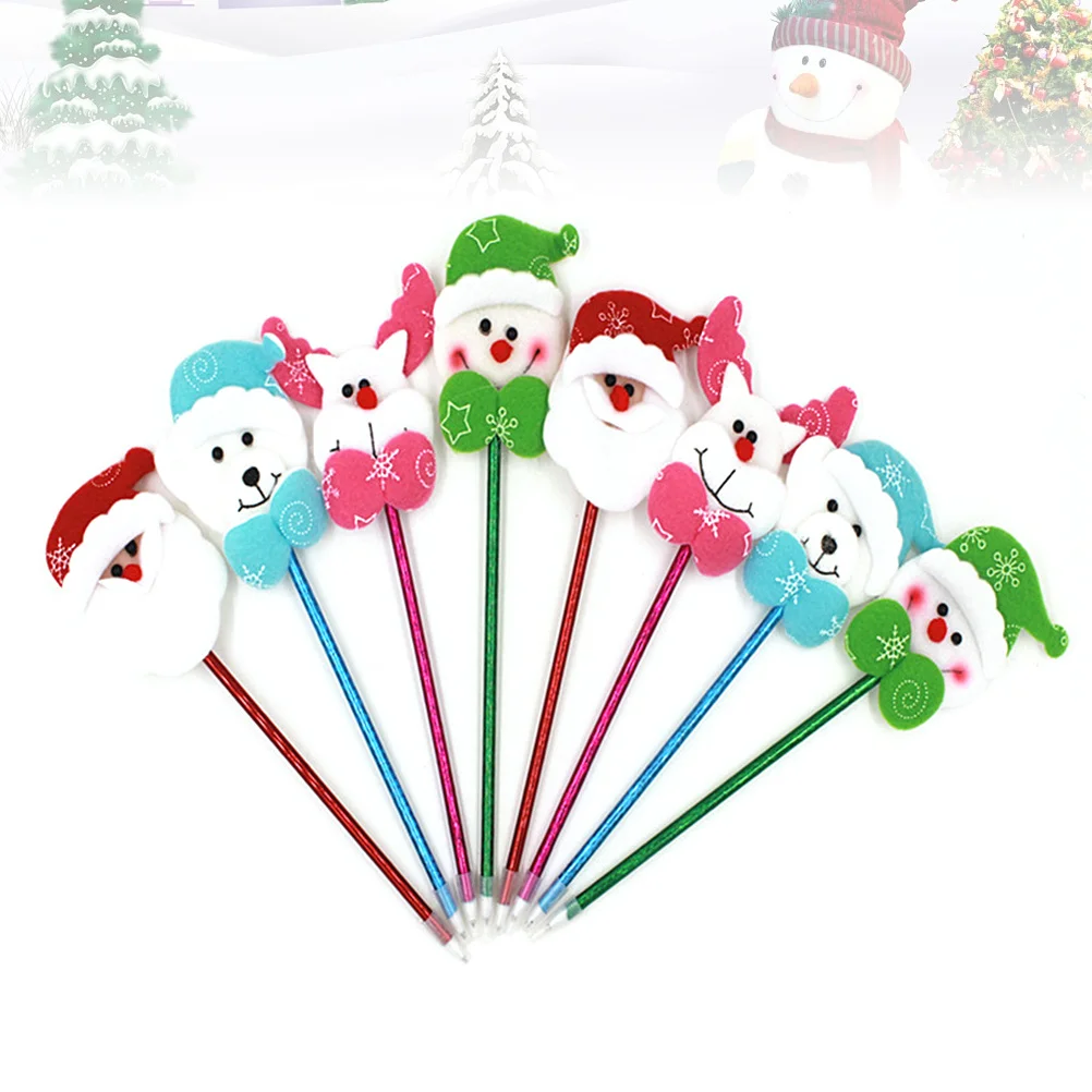 

12Pcs Ballpoint Pens Christmas Creative Cartoon Decoration Fine Point Smooth Writing for Students Office School Party
