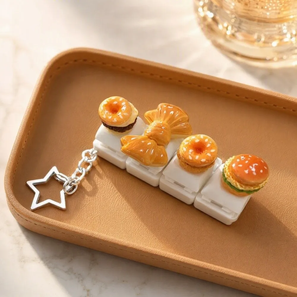 Cute Glow Design Decompression Button Burger Sandwich Cream Bread Mini Keyboard Pendant Simulation Keyboard Luminous