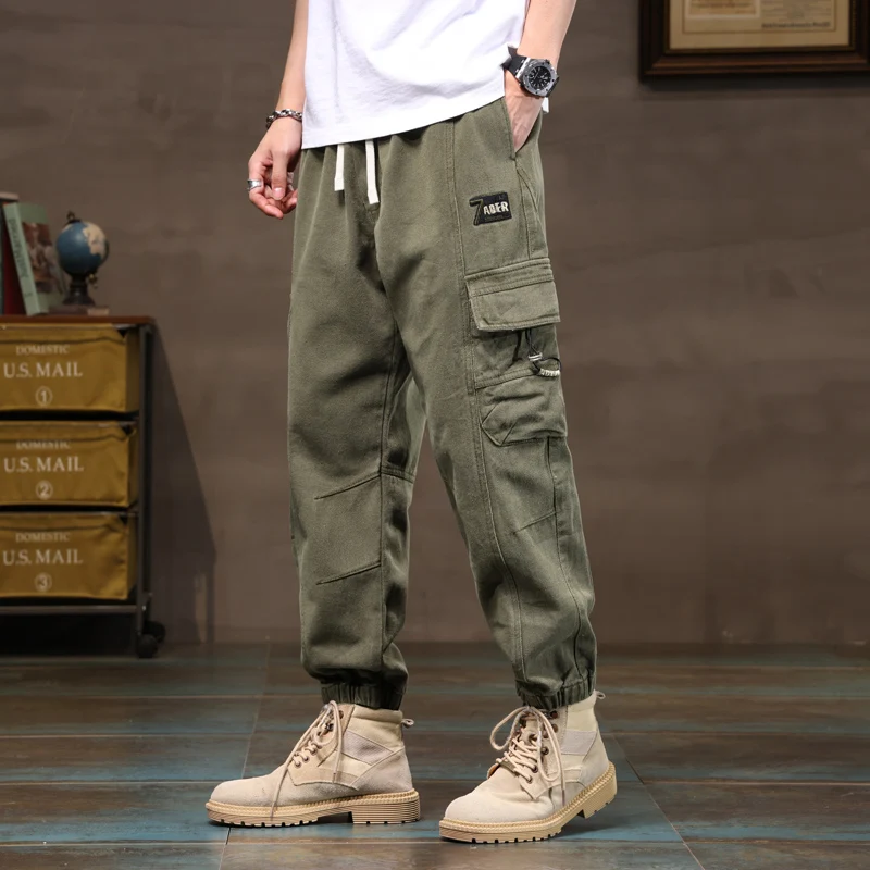 Men's Casual Pants Retro Washed Multi Pocket Wear-resistant Mountaineering Camping Overalls Y2K Street Hip-hop Men's Pants