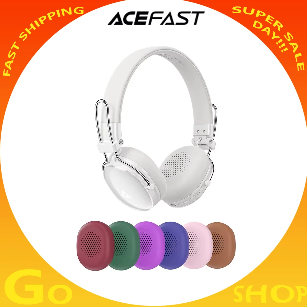 Acefast H7 Wireless Headphone Anc Noise Reduction Bluetooth Earphones 7colors Earmuff Long Battery Life For Android Ios Pc Gamer