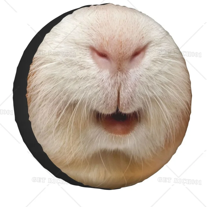 Funny Guinea Pig Face Spare Wheel Tire Cover Case Bag Pouch Cute Animal Waterproof Dust-Proof Vehicle Accessories