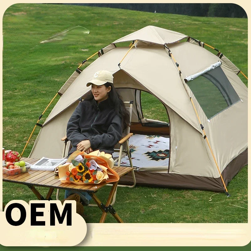 2 3 4 Person Outdoor Camping Family Automatic Waterproof Quick Opening Tent Mosquito Proof Party Portable Beach Hiking Cycling