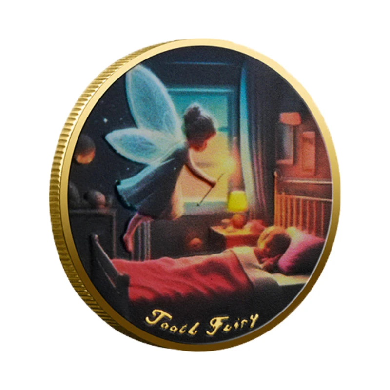 عملات معدنية قابلة للجمع مطلية بالذهب من The Tooth Fairy، عملات تسنين سعيدة، أسنان الأطفال، عملات محظوظة #2