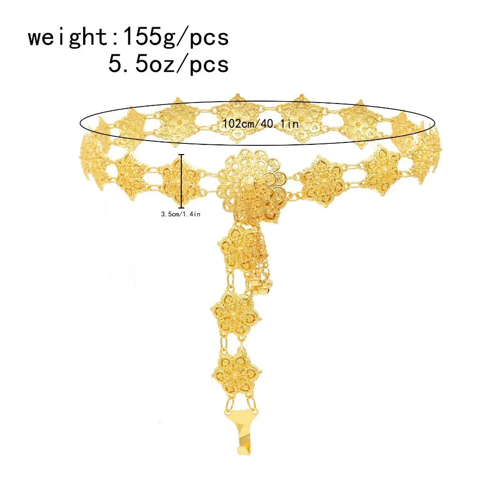 Body Jewelry India Belly Dance Gold Color Waist Chain Gypsy Thai Turkish Metal Waist Belts Hollow Flower Chain Belts
