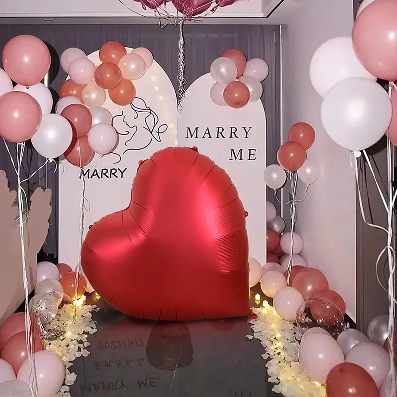 

60Inch Red Heart-shaped Shaped Aluminum Film Balloon Valentine's Day Engagement Ceremony Party Decoration Anniversary Balloons