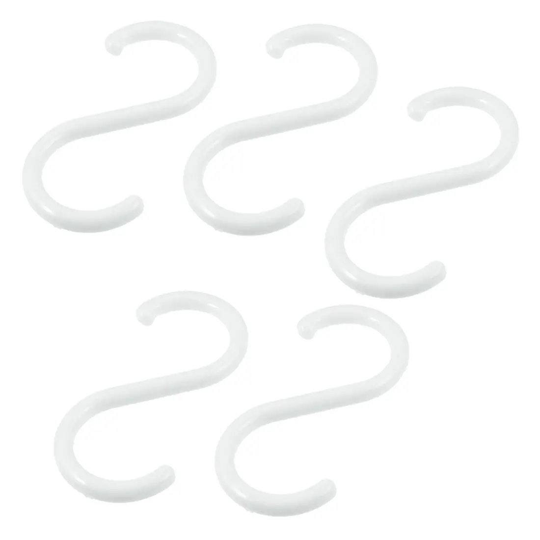 

5 件 White Plastic S Shape Hanger Hook for Home Clothing Baskets