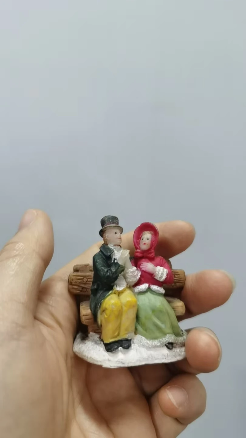 resin figure mental psychological sand table game therapy man  and  woman  sitting  on  chair