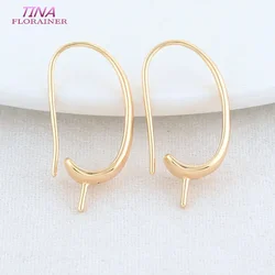 4.5*29.5MM 14K Gold Color Brass Oval Shaped Earrings Hoops High Quality Jewelry Making Supplies Diy Findings Accessories