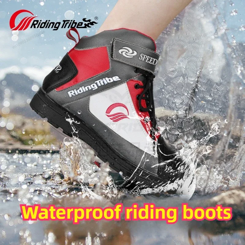

Motorcycle Riding Boots Locomotive Men Anti-fall Anti-splashing Breathable Four Season Unisex Off-road Racing Shoes
