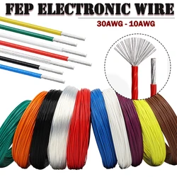 5M/10M FEP Silver Plated Wire 30AWG - 10AWG High Purity OFC Electronic HiFi Audio Speaker Headphone DIY Signal Copper Cable