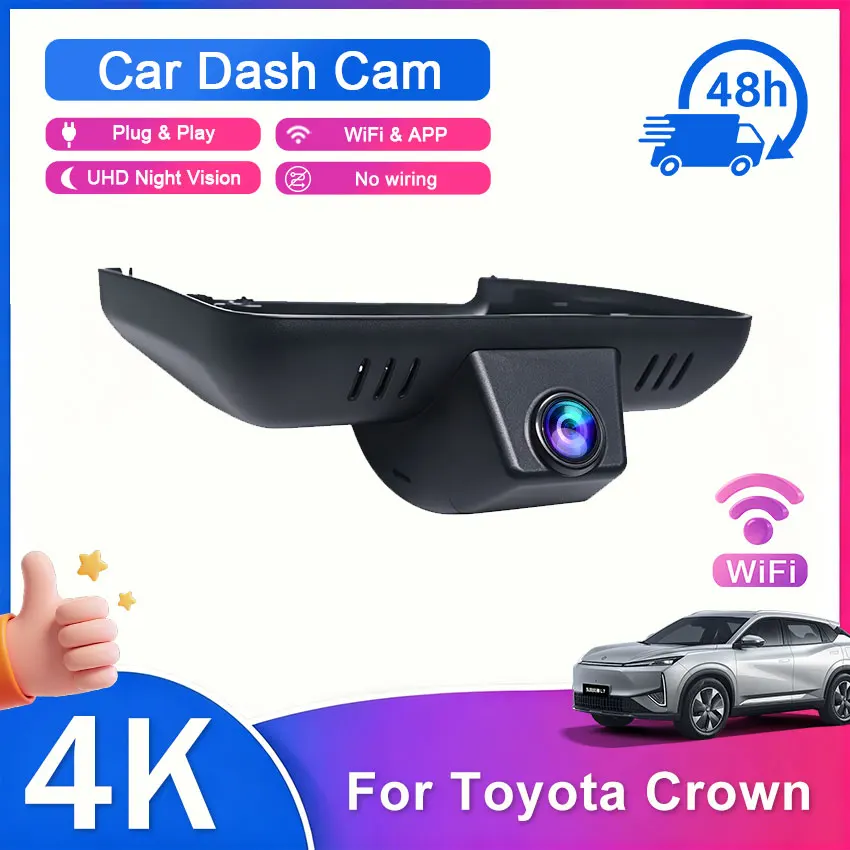 ¡Nuevo! Cámara para el Tablero del Automóvil para Toyota Crown (16.ª Generación) 2023 2024 2025 2026, Cámara 4K 2160P para Crown, Conexión WIFI, Control por Aplicación