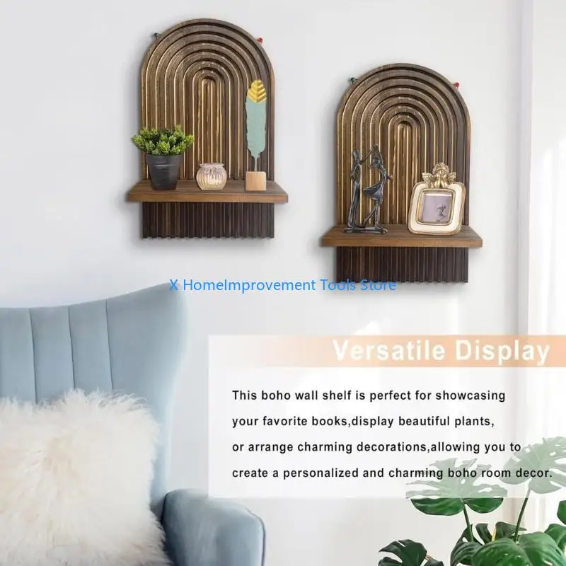 

Set Of 2 Wall Shelves for Bedroom Or Living Room Stylish Small Plant Shelf 31KA