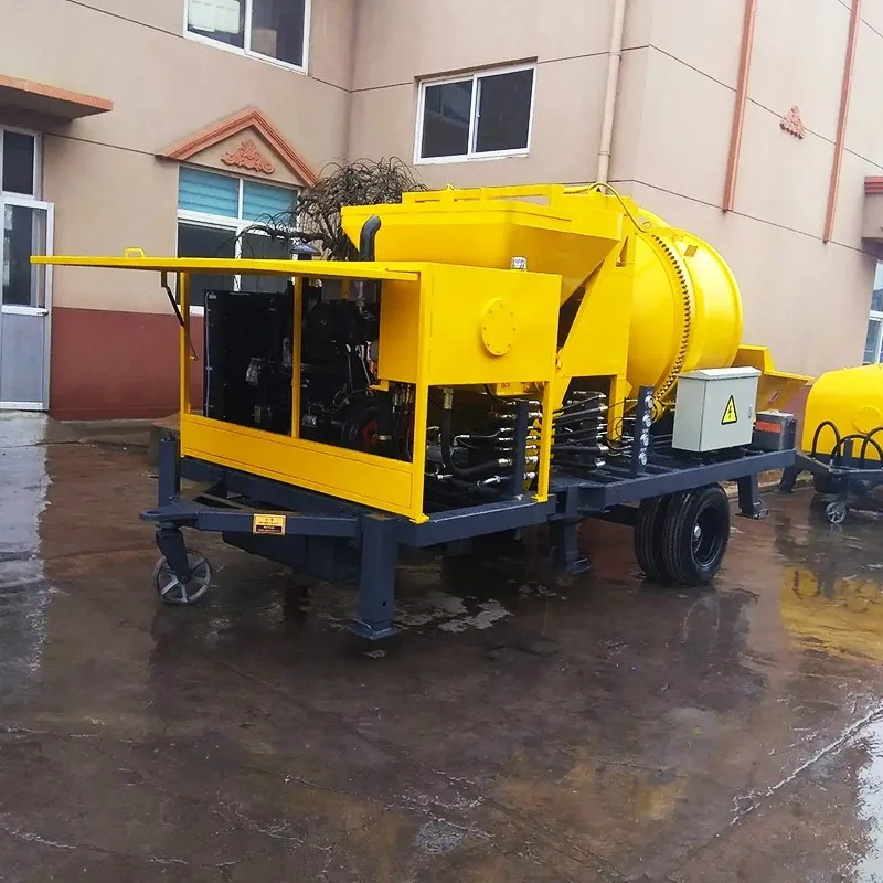 Concrete Mixer and Pump for Sale 40m3/h Capacity Mobile Trailer Mounted Concrete Pump Machine for Construction