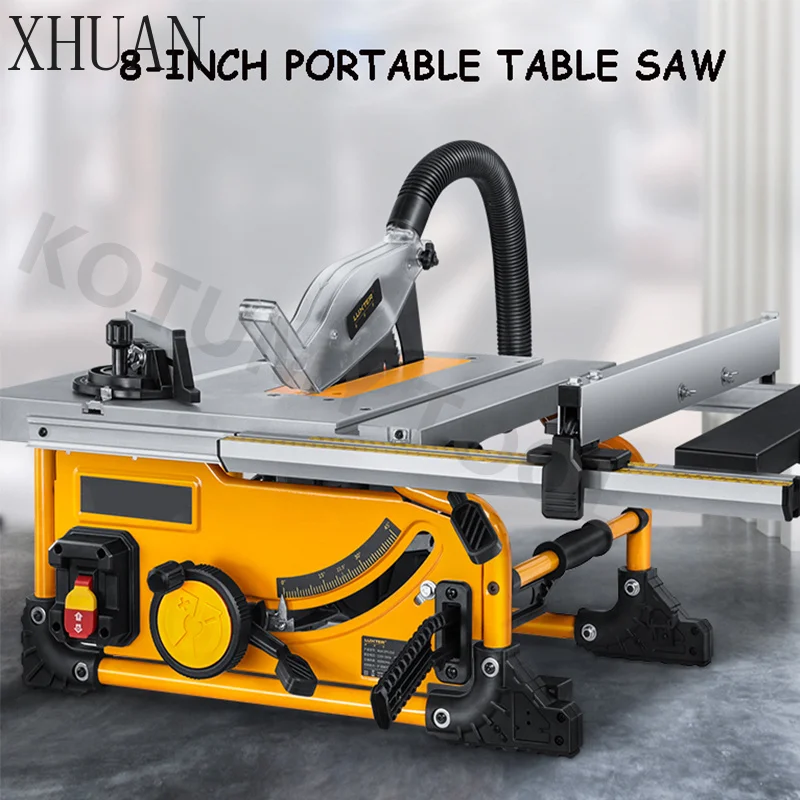 8 Inch Dust-Free Table Saw 210MM 1500W Wood Cutting Saw Portable Multi-Function Woodworking Table Saw 80 teeth Circular