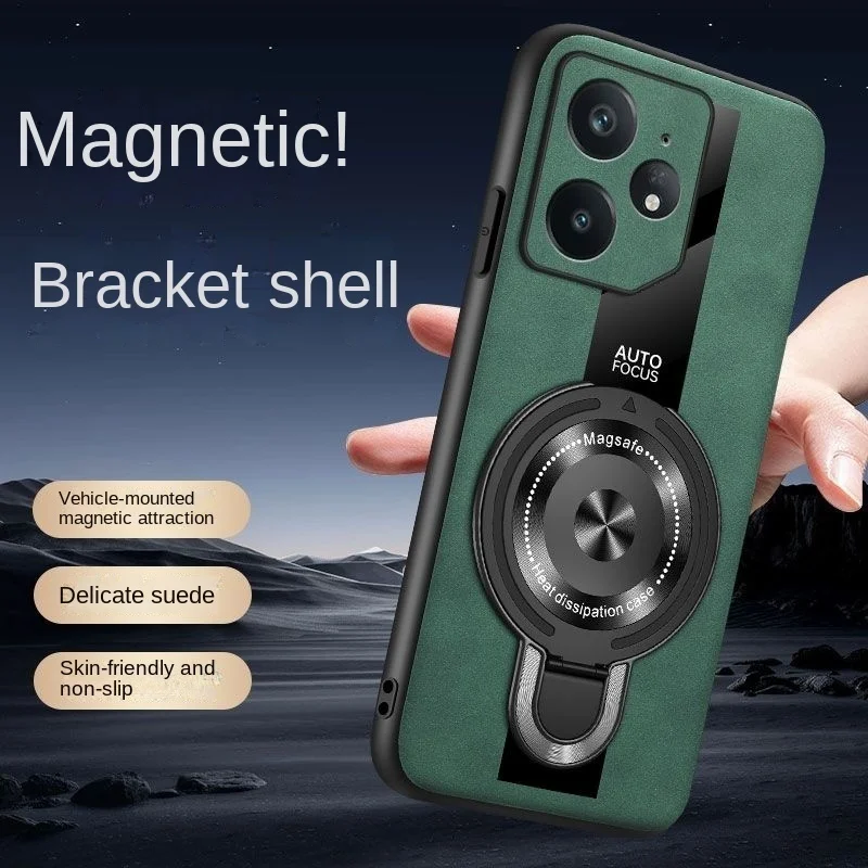 

For Oppo Realme Neo 7 Gt7 Pro GT6 6T NEO6 14 pro plus + Case Hard Sheep Skin With Ring Magnetic Lens Protective Back Cover Case