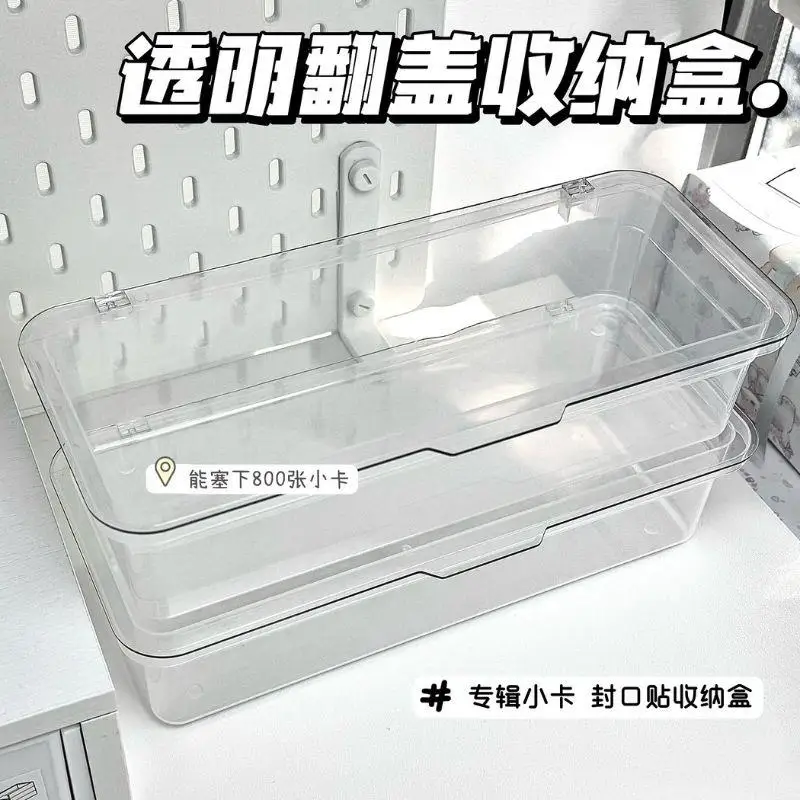 

Transparent Organizer Box Idol Flip Photocards Collection Organizer Cover PP Plastic Storage Case 24.5*9.5*6.3cm Jewelry Storage